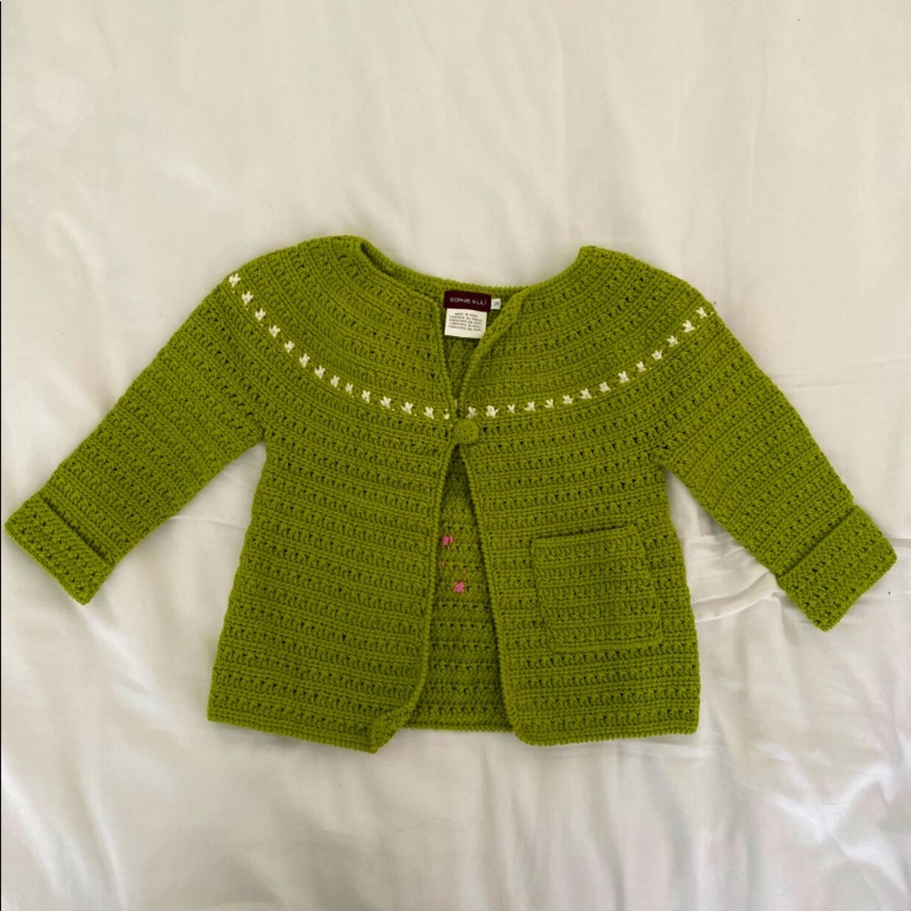 Sophie & LiLi matcha green cardigan